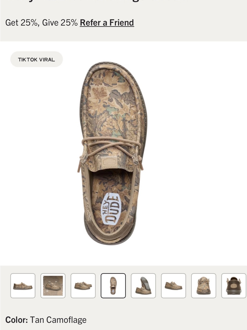 Hey Dude Tan Camouflage Slip-On Loafers - Picture 2 of 8